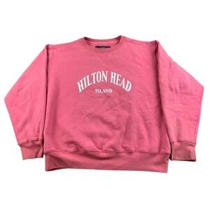 Beacon Point Sweatshirt Women S Hilton Head Island Pink Crewneck Cotton Pullover